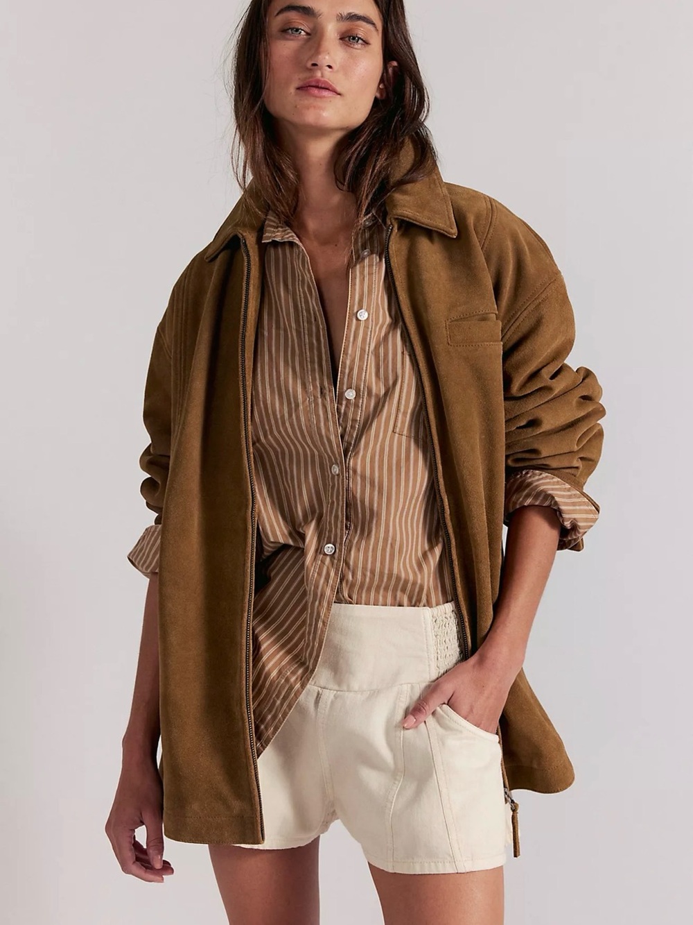NWT Free people Sloan Striped Tailored Shirt - m